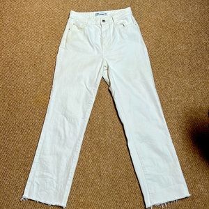 Zara High- Rise Straight Leg Jeans